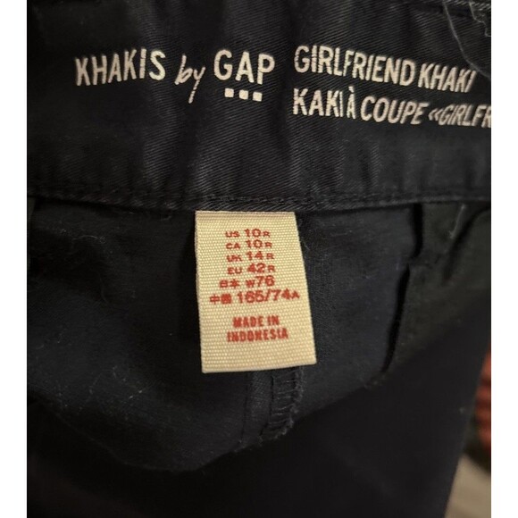 Women's GAP Khakis by GAP Girlfriend Khaki Navy Size 10r. Side Pockets - Picture 2 of 6
